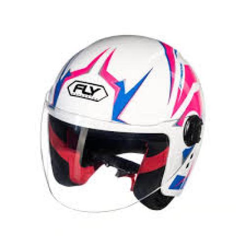 Capacete Fly Jet Freedom Branco/Rosa